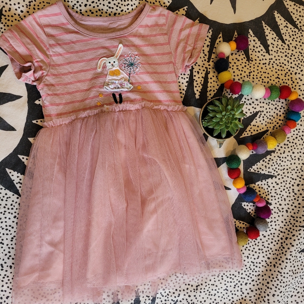 Pink bunny tulle dress